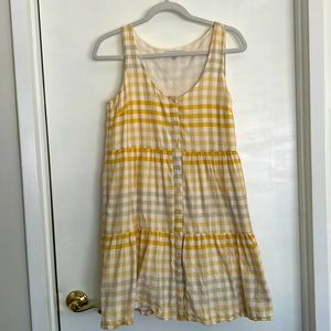 Madewell yellow gingham sleeveless summer dress!